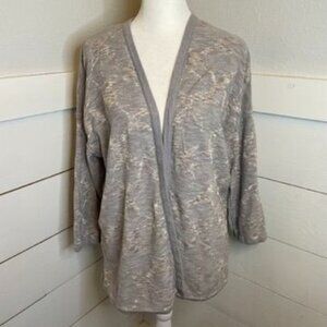 Pure Jill Gray Beige Open Front Cardigan Duster Women's Size‎ M